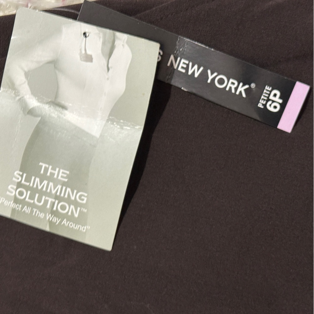 Briggs New York Brown Slimming Flat Front Dress Pants, 6P. NWT. - Picture 6 of 6